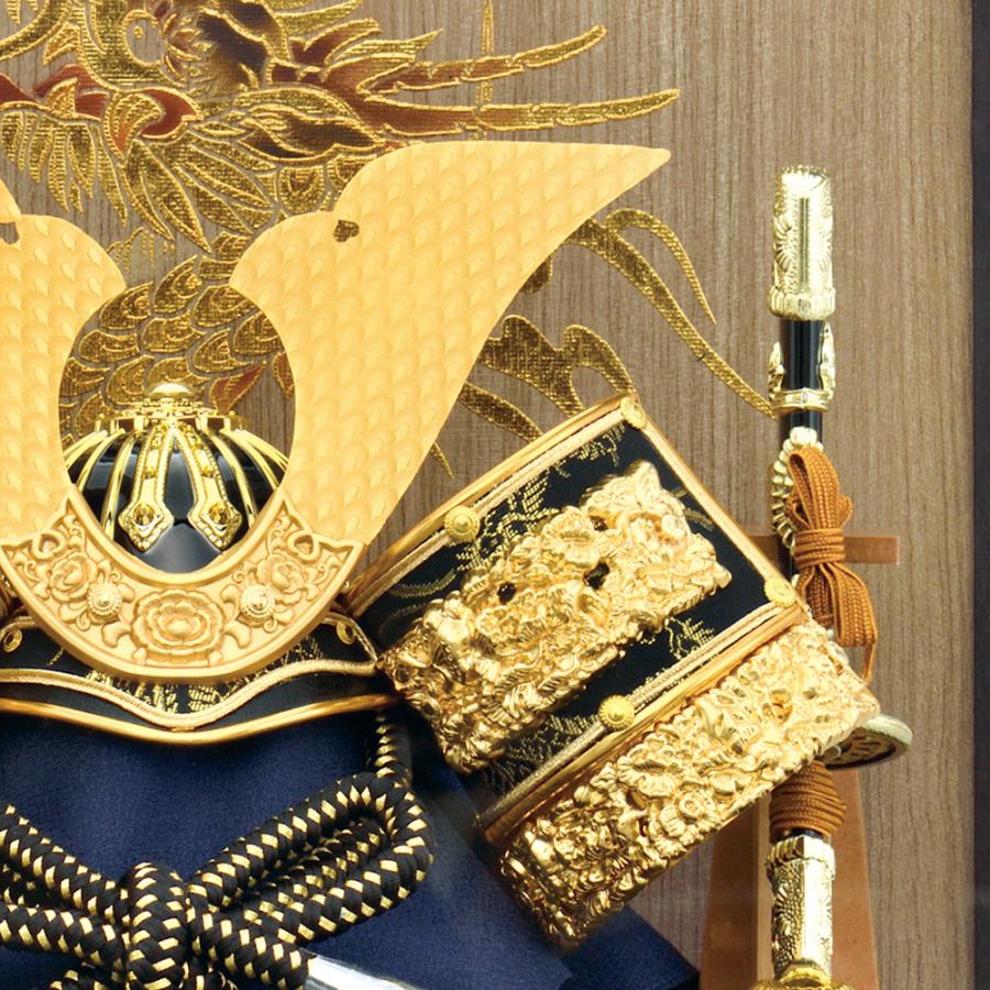 五月人形 お祝い 初節句 コンパクト 兜飾り ケース飾り 8号 金大鍬兜