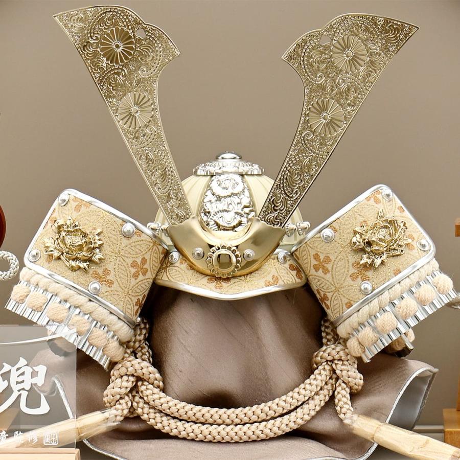 五月人形 ケース飾り 丸型 円形 コンパクト 兜飾り おしゃれ 金 モダン