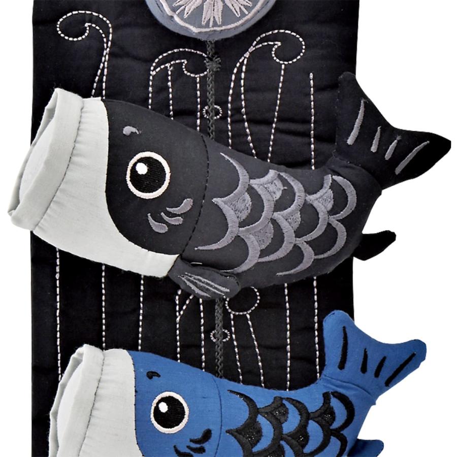 鯉のぼり 室内 こいのぼり ミニ シック モダン 黒 黒天 (ミニ）高さ