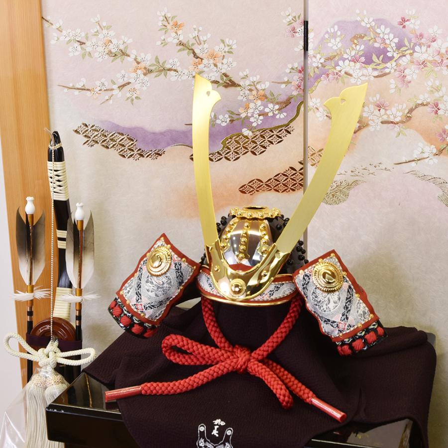 五月人形 コンパクト おしゃれ 兜飾り 3分の一 加藤ともみ作 源義家 兜