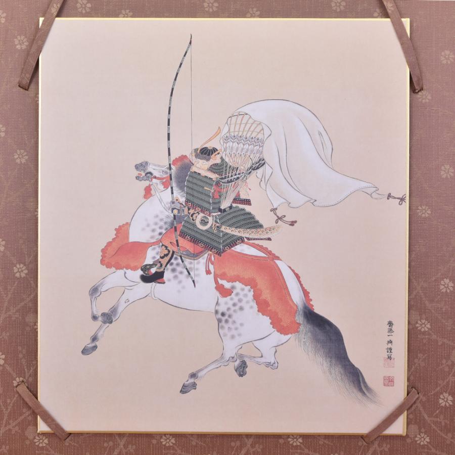 掛け軸 モダン オシャレ インテリア 五月人形 掛軸 斉藤 白馬武士 和