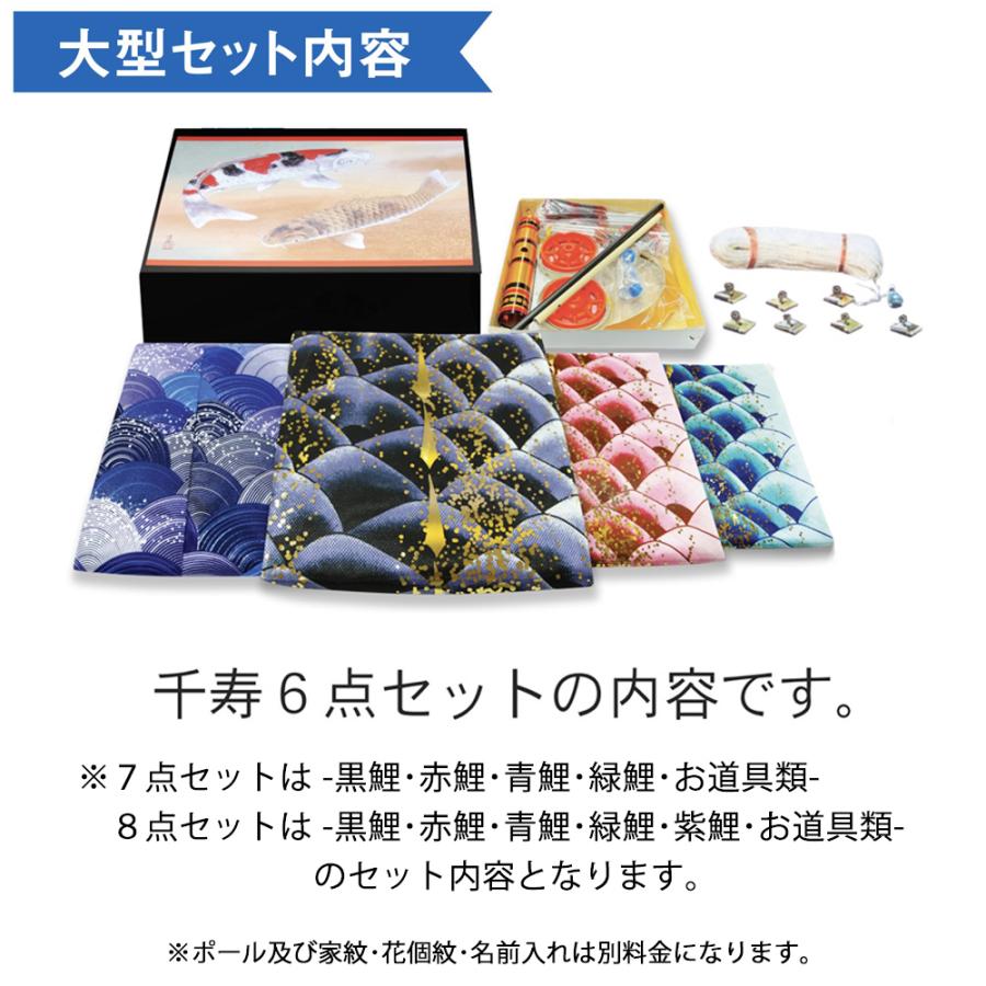鯉のぼり 庭 園用 6m6点セット 千寿 こいのぼり ポール別売り 徳永