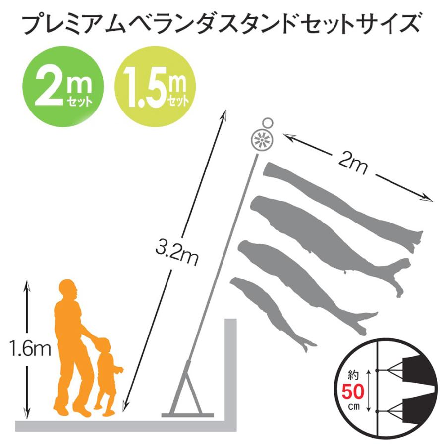 鯉のぼり こいのぼり 庭用 徳永鯉 晴れの国 大翔 プレミアム ベランダ