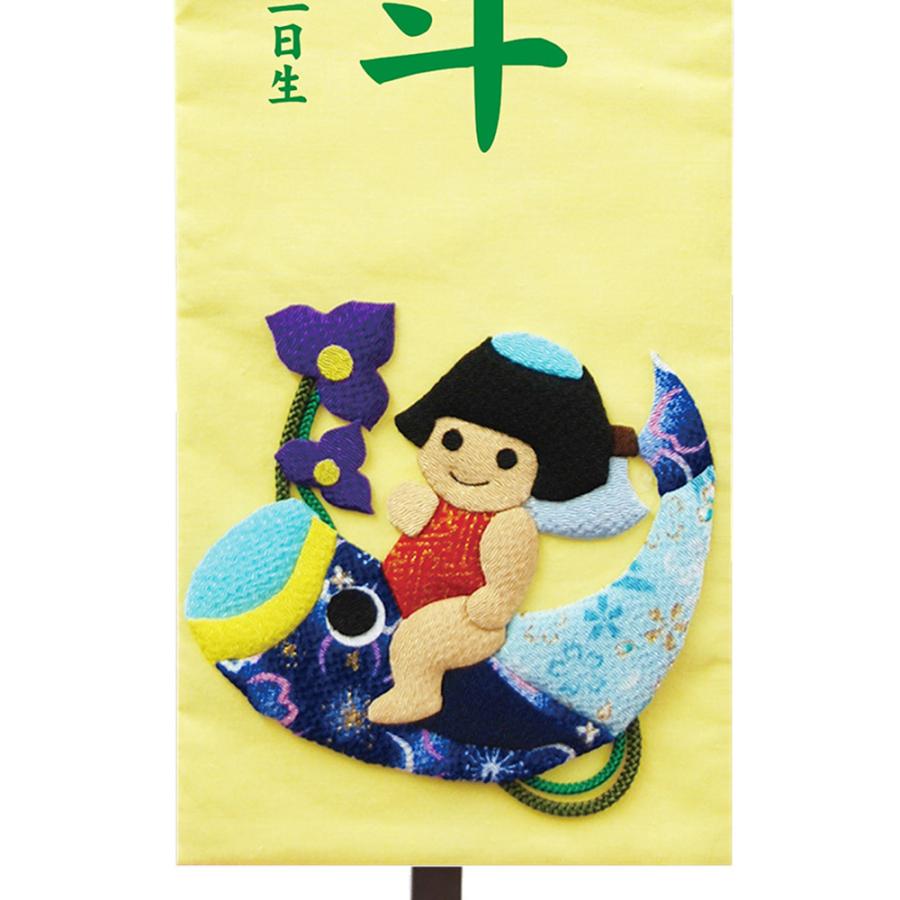 Seal限定商品 五月人形 こいのぼり 名前旗 和風 ちりめん生地 押絵 名前旗飾り 中 こいのり金太 セット飾り コンパクト おしゃれ かわいい 花個紋 名前 誕生日 Materialworldblog Com