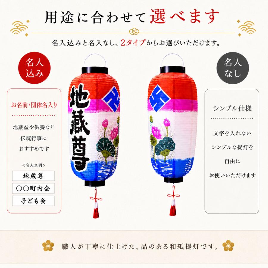 地蔵盆 提灯 名入れ 地蔵尊 和紙 名入れ料込 1名様分 祭礼提灯 特殊