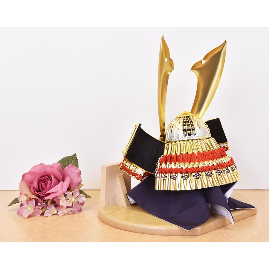 五月人形 久月 ミニ かぶと コンパクト 兜飾り 木目込み 青 緑 紫 横幅