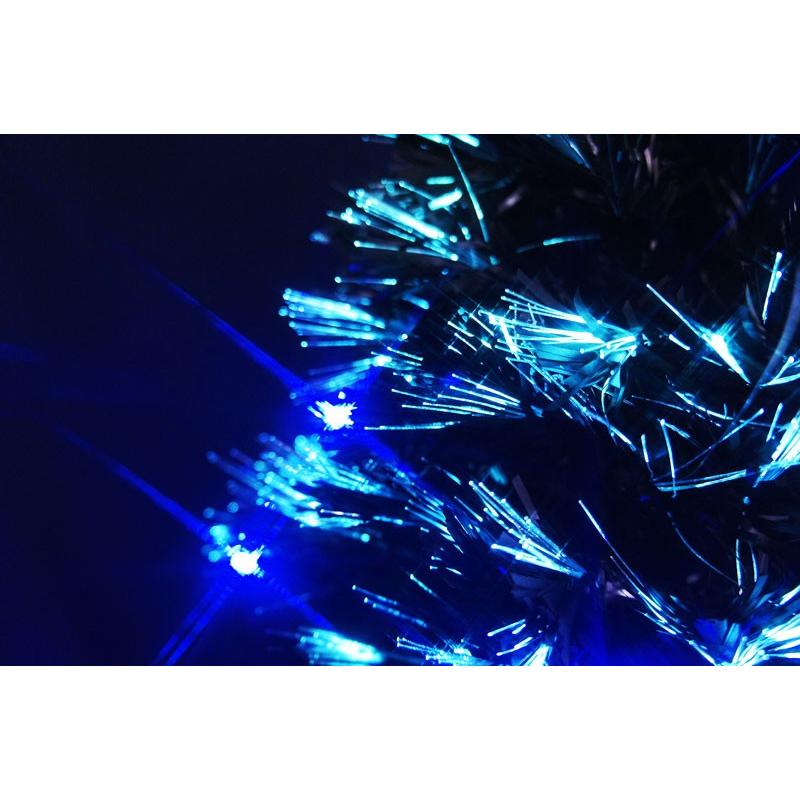クリスマスツリー ブラックファイバーツリーセット210cm ブルー