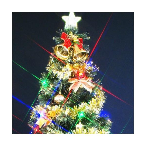 クリスマスツリー　クリスマスツリー グリーンファイバーツリーセット２１０ｃｍ11　マルチＬＥＤ球付｜jinya｜02
