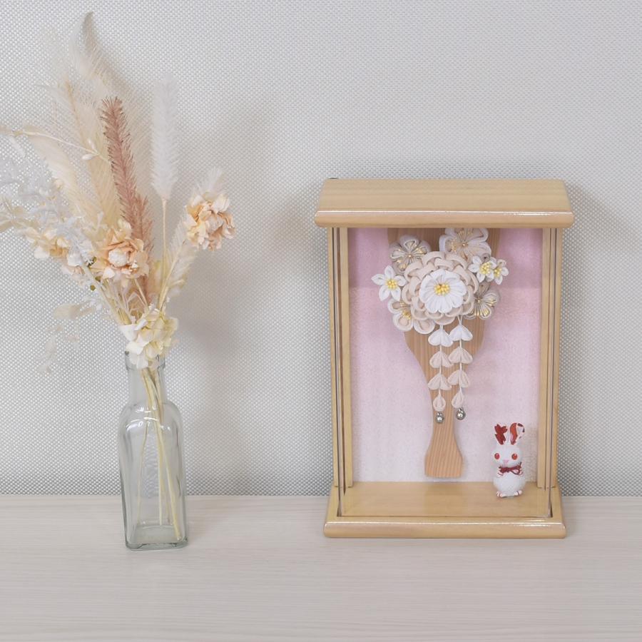 羽子板 壁掛け コンパクト おしゃれ お祝い 羽子板飾り 白つまみ 7号