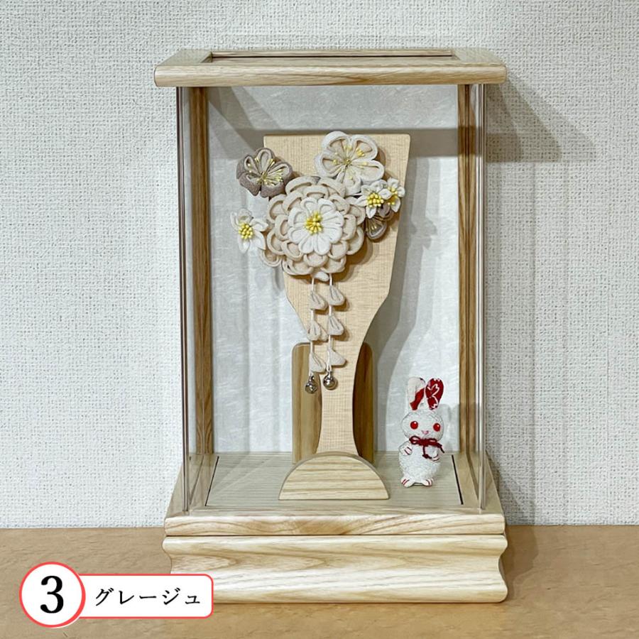 羽子板 お祝い 7号 (高さ約31cm) 赤 ピンク グレージュ ケース飾り