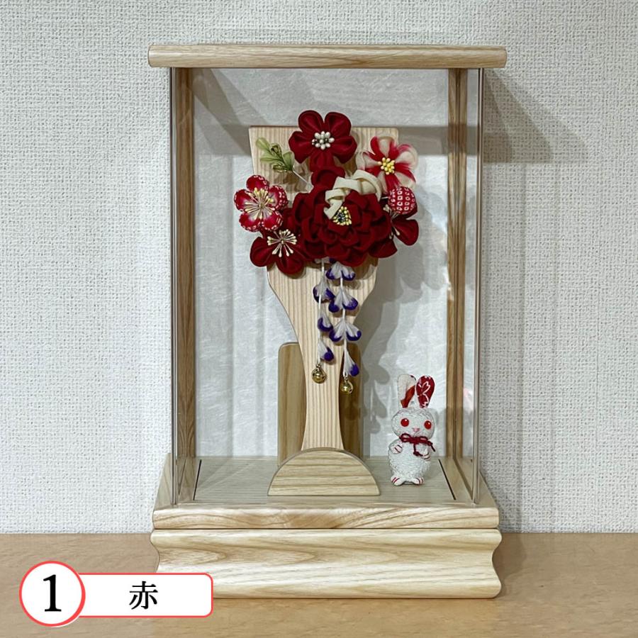羽子板 お祝い 7号 (高さ約31cm) 赤 ピンク グレージュ ケース飾り