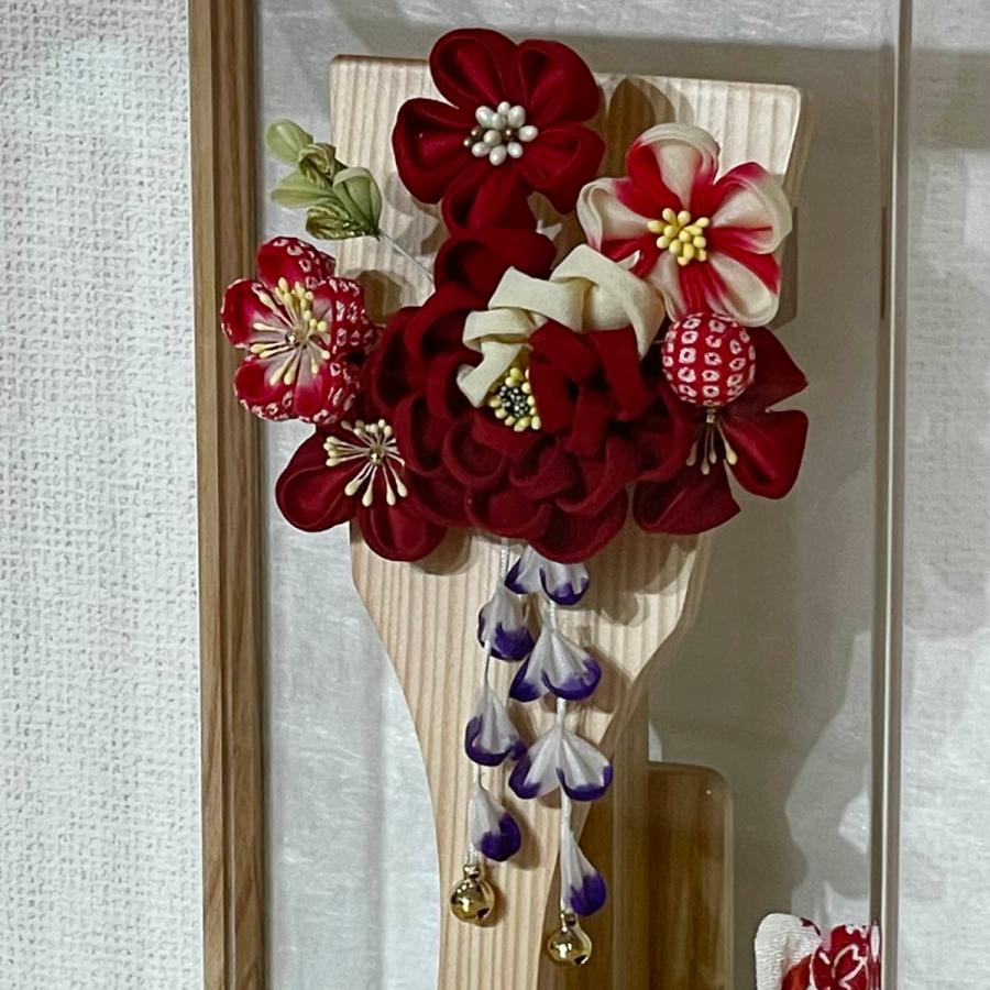 羽子板 お祝い 7号 (高さ約31cm) 赤 ピンク グレージュ ケース飾り