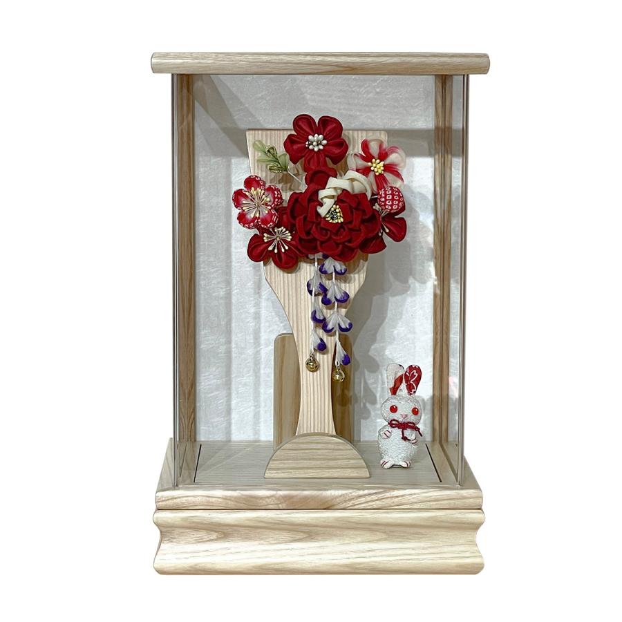 羽子板 お祝い 7号 (高さ約31cm) 赤 ピンク グレージュ ケース飾り