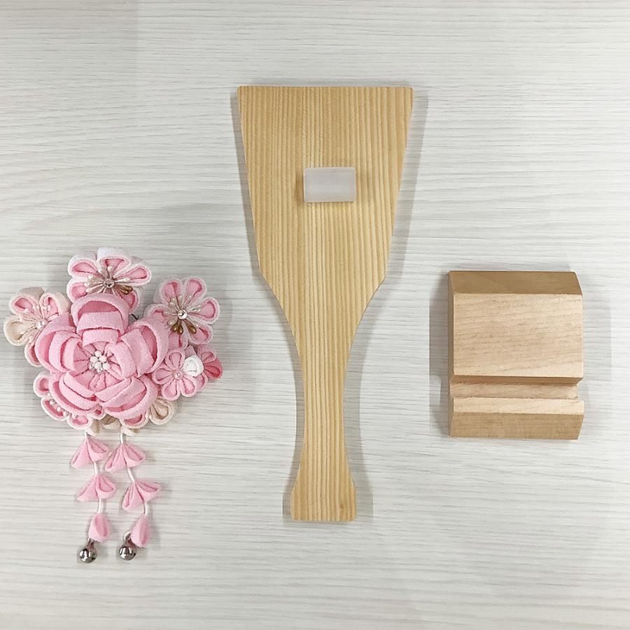 羽子板 つまみ細工 単品 初正月 7号 (高さ25cm) コンパクト 花飾り