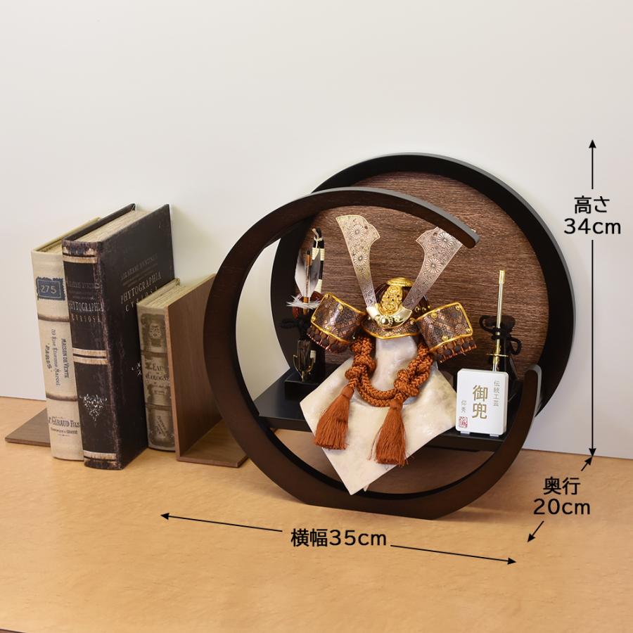 五月人形 コンパクト おしゃれ 丸型 丸形 円 兜 5月人形 白 銀