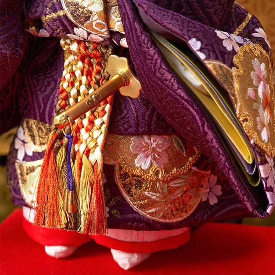 久月作 立雛人形 紫・赤 【公式通販】