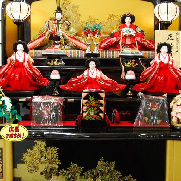 5人飾り[ワダエミ監修] ワダエミ 監修 雛人形 久月作 ひな人形 5人飾り 三段五人飾り 3