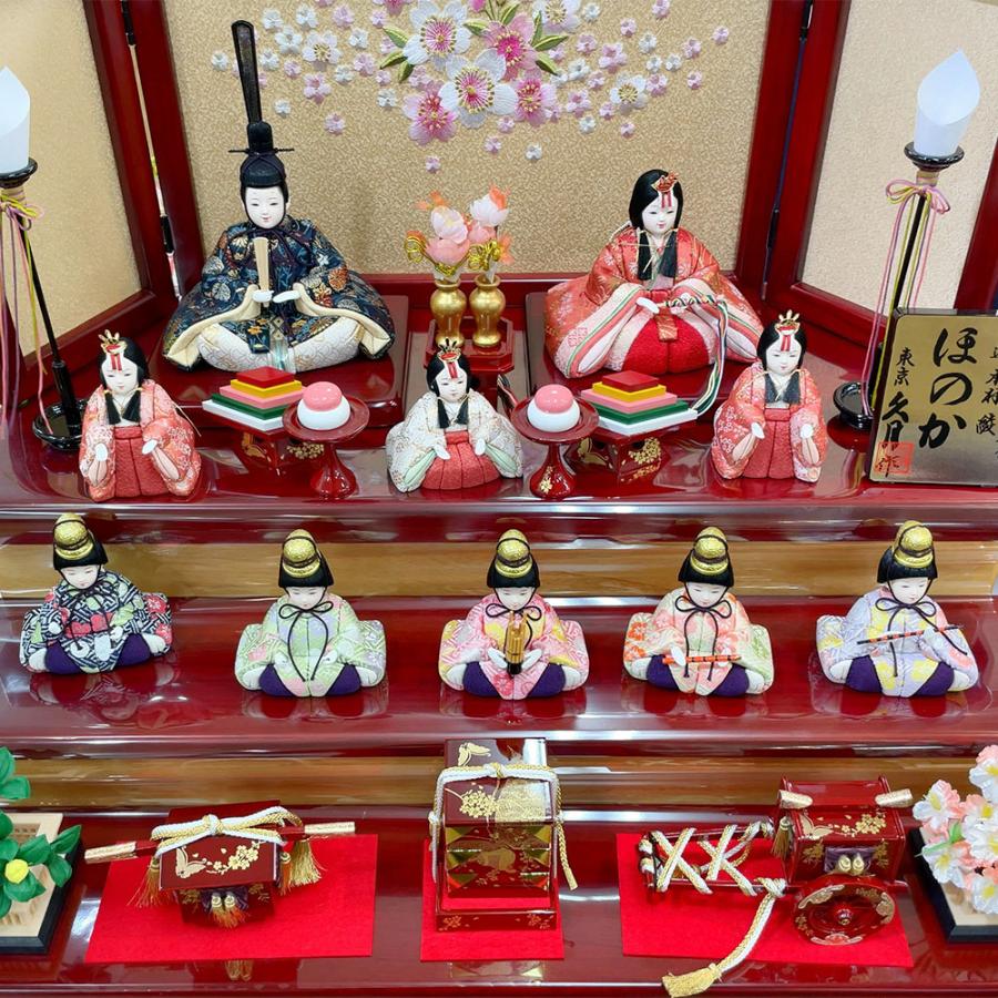 雛人形 久月 木目込み かわいい おしゃれ ひな人形 収納飾り ほのか 10人飾り 3段飾り モダン 可愛い 杉田十志 チNO.31 2025 | 久月 | 03