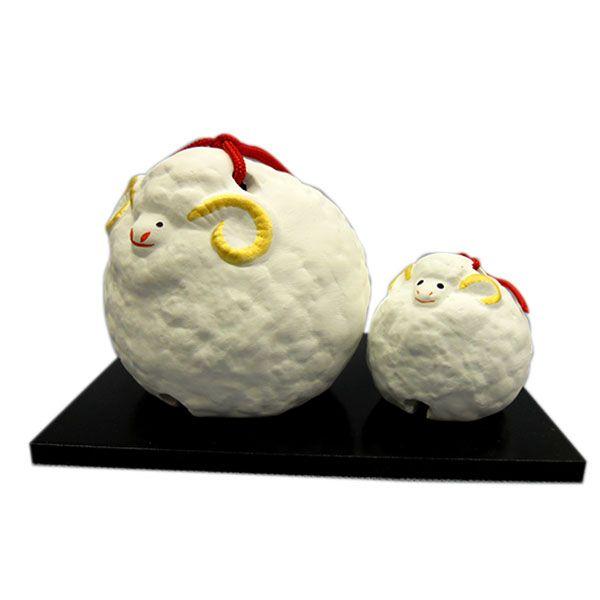 干支　未　14　白色　親子　焼き物 |  | 01