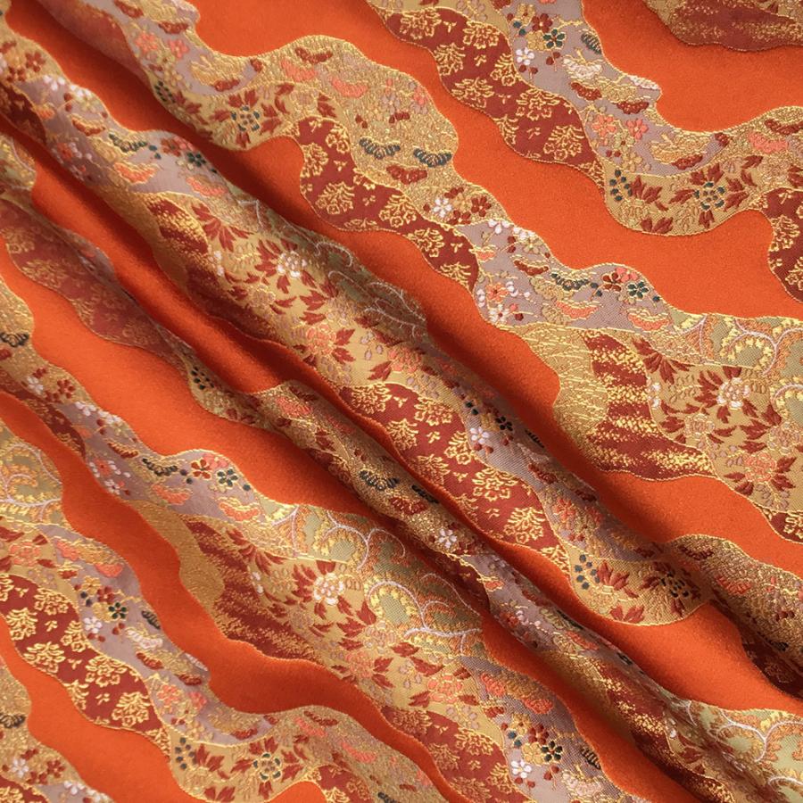 金襴生地 金襴の布 朱地に花柄 kin赤19 : 雛人形-五月人形-販売