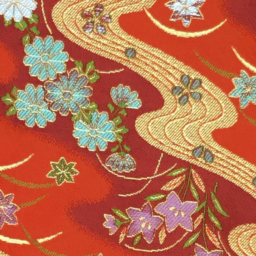 金襴生地 金襴の布 赤地に菊・紅葉 kin赤33 : 雛人形-五月人形-販売