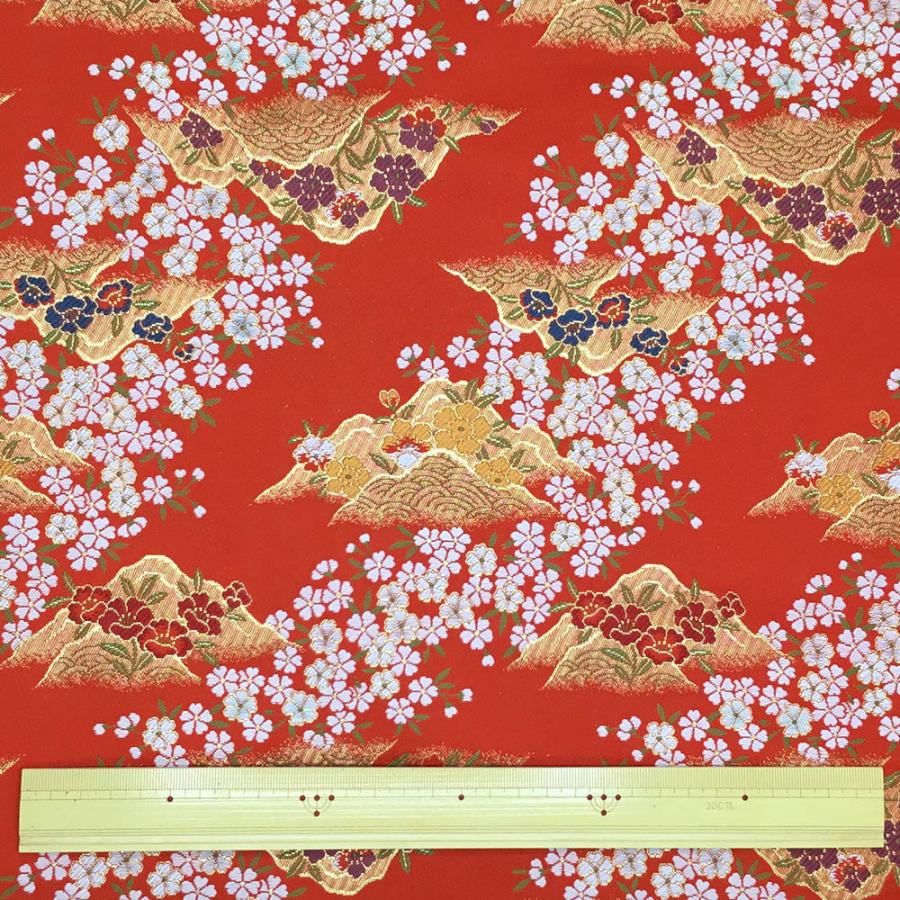 金襴生地 金襴の布 赤地に桜柄 kin赤34 : 雛人形-五月人形-販売-通販の