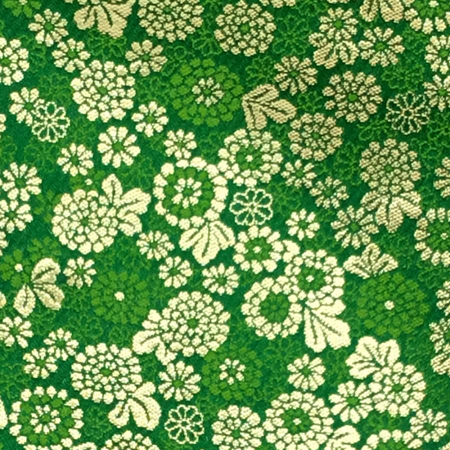 金襴生地 金襴の布 緑地に菊 kin緑17 : 雛人形-五月人形-販売-通販の