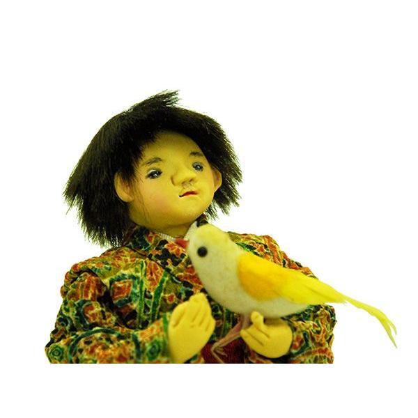 日本人形 童人形 鳥(黄色) 訳あり品 倉庫管理品 : 雛人形-五月人形
