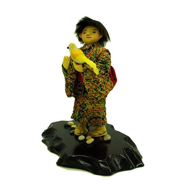 日本人形 童人形 鳥(黄色) 訳あり品 倉庫管理品 : 雛人形-五月人形