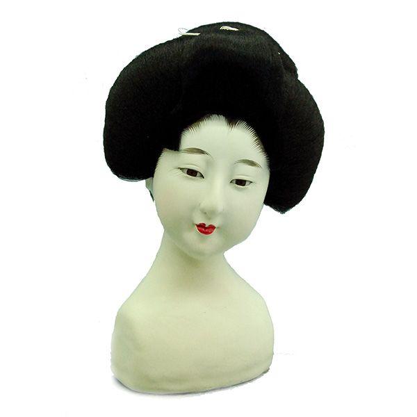 日本人形頭 顔 手芸品 部品 尺三(12号) 芸者 (普) : 雛人形-五月人形