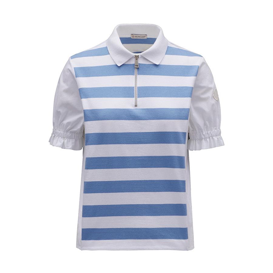 MONCLER Striped モンクレール ポロシャツ レディース ジャケット Striped ポロシャツ Polo 093 8A000 03  899OA 086 Nuthatch 0938a00003899oa086