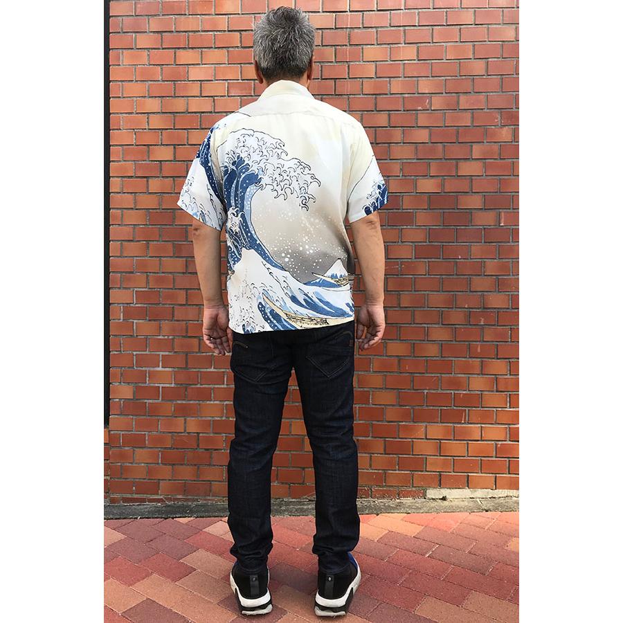 SUN SURF サンサーフ アロハシャツ メンズ SS37651 葛飾北斎 神奈川沖浪裏 105/OFF WHITE｜jiro-shop｜08