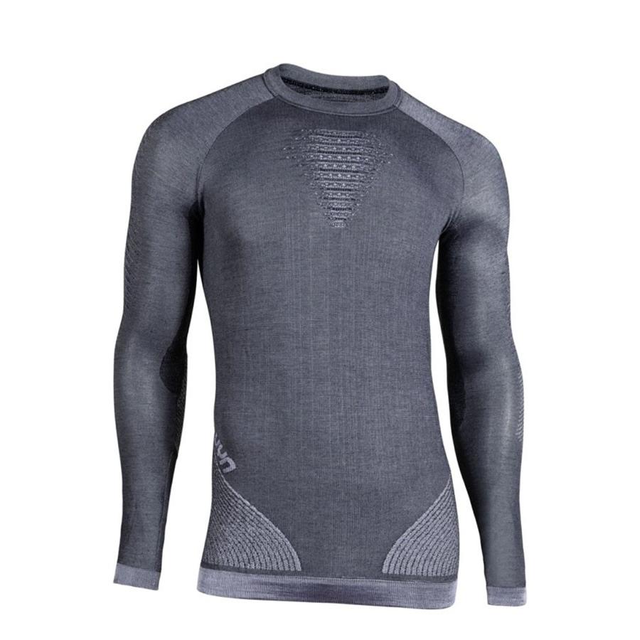 UYN メンズアンダーシャツ FUSYON CS UW SHIRT LG SL ROUND NECK S071-CelebritySilver