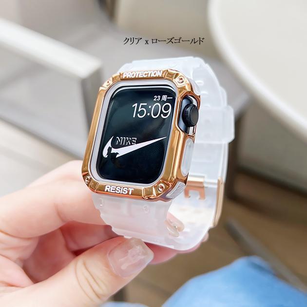 アップルウォッチ SE 9 バンド Apple Watch 8 Ultra G ベルト セット 40mm 女性 シリコン 一体型 バンド 44mm 45mm スポーツ｜jirou2-st｜14