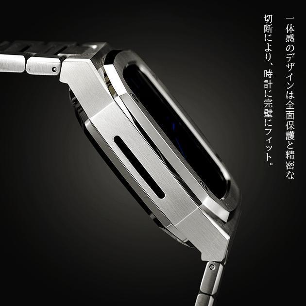 Apple Watch SE 9 バンド アップルウォッチ 8 Ultra ベルト セット 45mm メンズ ステンレス 一体型 バンド 44mm 40mm シリコン｜jirou2-st｜15