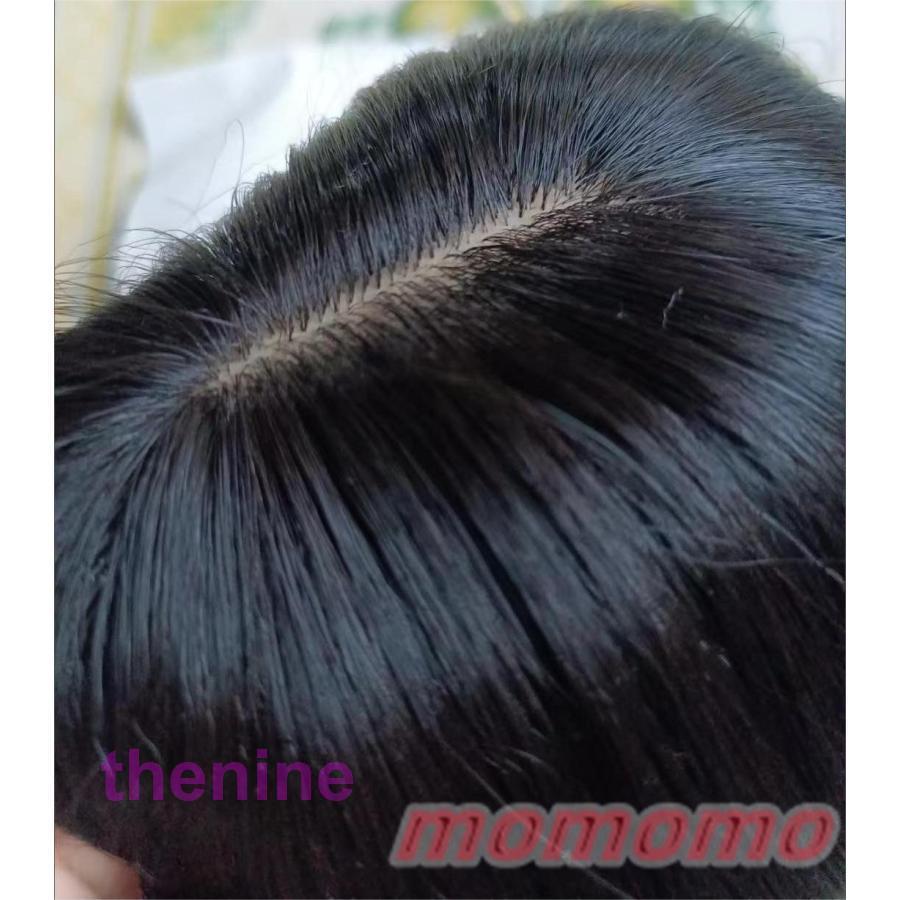 ウィッグ ヘアピース 部分ウィッグ 人毛100％20CM30CM用ウィッグロング　ピン3つ　 白髪隠れ 増毛 トップカバー 手植え 簡単 自然 黒 引き抜き式｜jirou2-st｜11