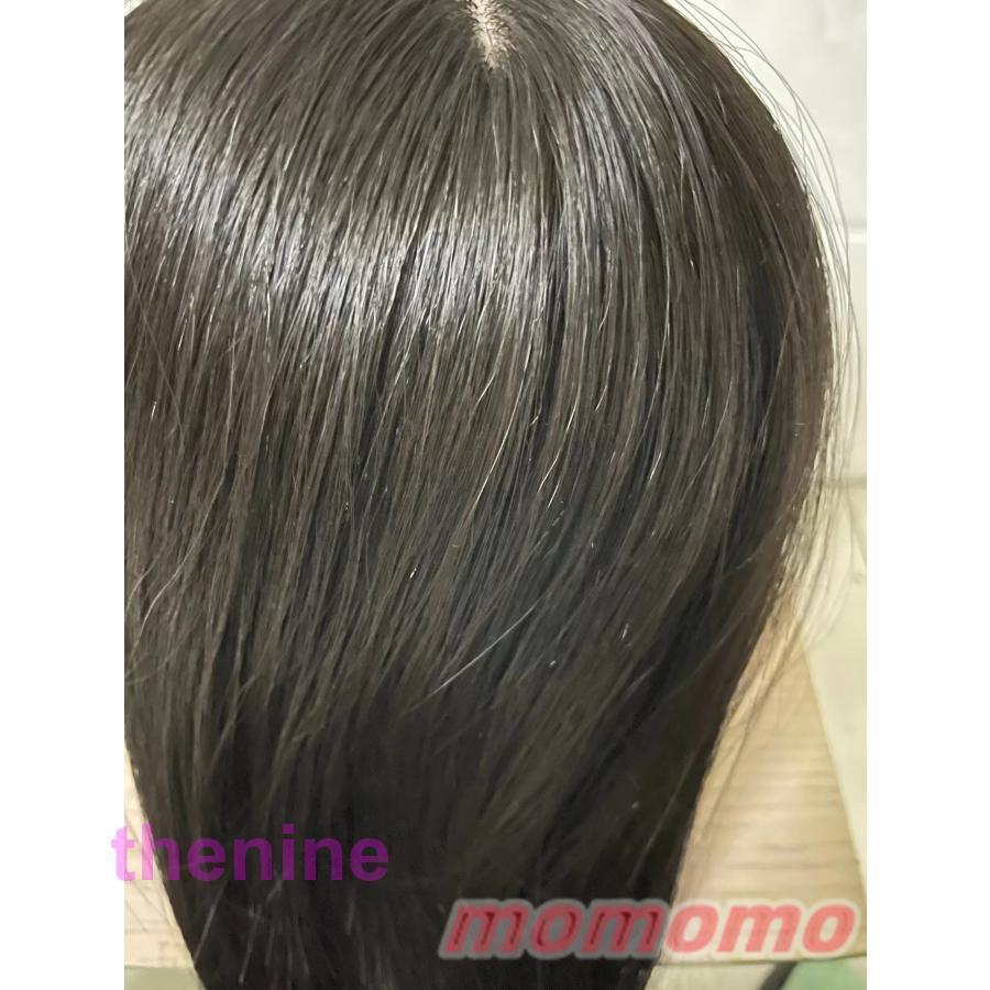 ウィッグ ヘアピース 部分ウィッグ 人毛100％20CM30CM用ウィッグロング　ピン3つ　 白髪隠れ 増毛 トップカバー 手植え 簡単 自然 黒 引き抜き式｜jirou2-st｜13