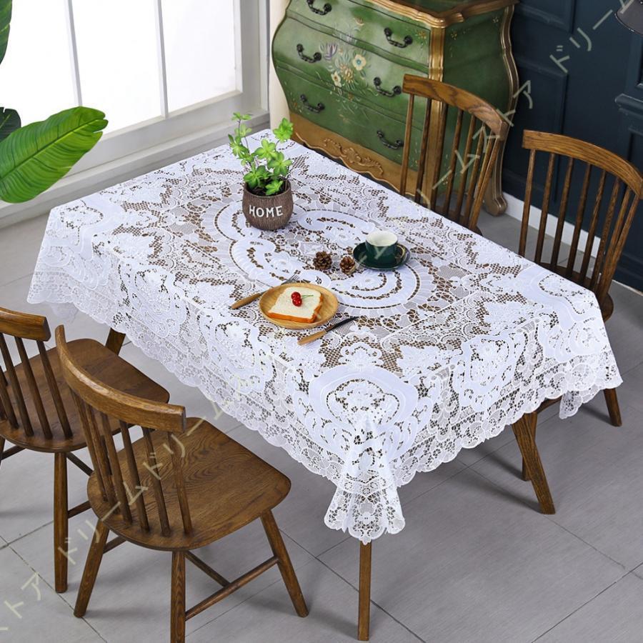 白いレース テーブルクロス 長方形 おしゃれな レース編みテーブルカバー エレガントな レストラン パーティー 休暇 インテリア 装飾用｜jirou2-st｜06