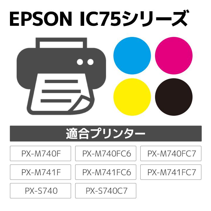 エプソン（EPSON） ICBK75 ブラック対応×2本セット ジットリサイクル