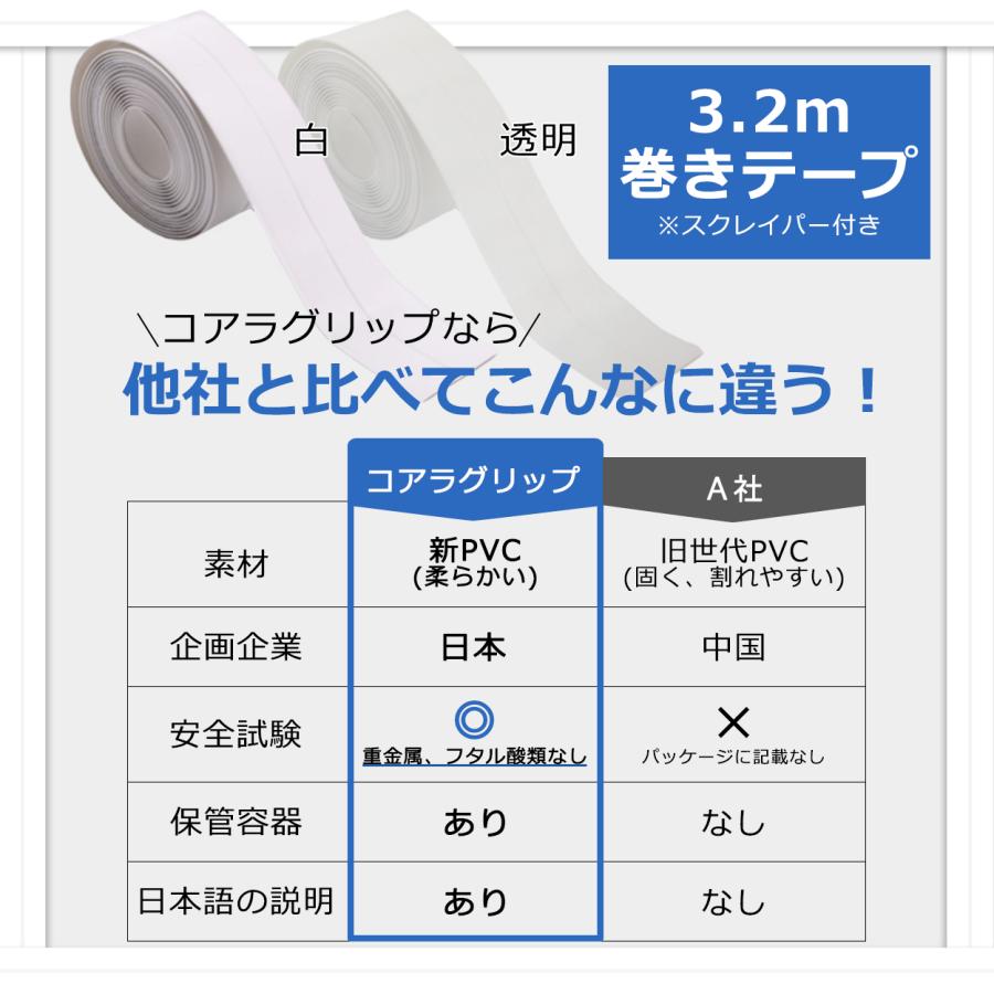 Koala Grip コアラグリップ 防水 防カビ テープ 【KG-11】【KG-12】 PVC素材 はがせる 跡が残らない 薄手 透明 白 エコ 大容量 コスパ DIY 保護 |  | 03