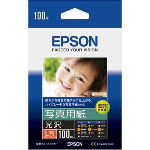 純正 EPSON KL100PSKR 写真用紙 光沢 L判 100枚入り[SEI]【KL100PSKR ...