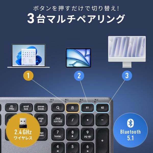 Bluetooth＋2.4Gコンボキーボード【SKB-WBT41BK】サンワサプライ [SAN]_2