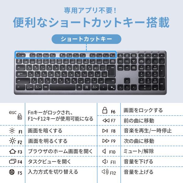 Bluetooth＋2.4Gコンボキーボード【SKB-WBT41BK】サンワサプライ [SAN]_7