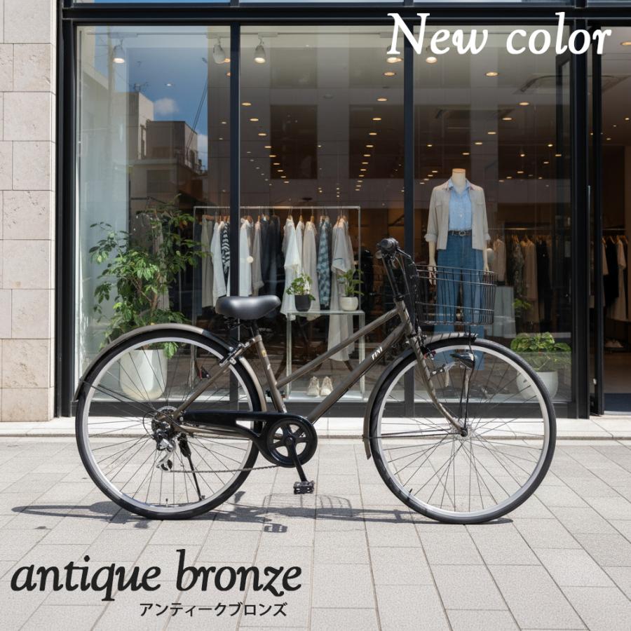 完成品 自転車 27インチ FINI BAA 通学自転車 6段変速 LEDオートライト