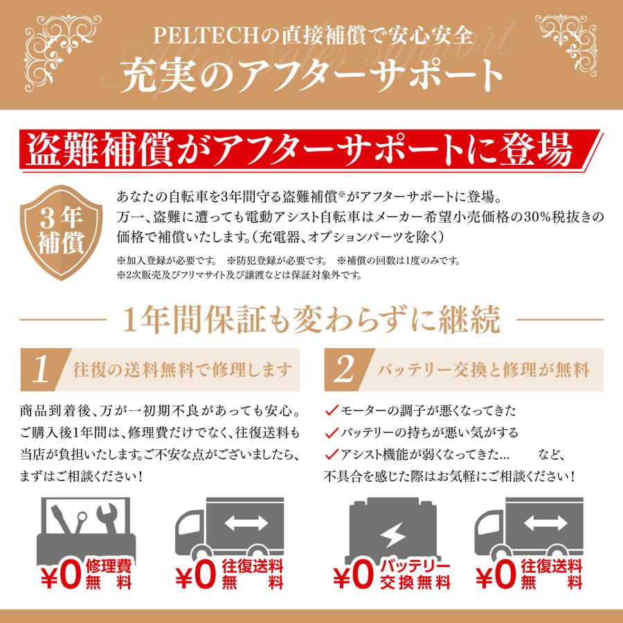 PELTECH（ペルテック） 完全組立 電動自転車 おしゃれ クロスバイク
