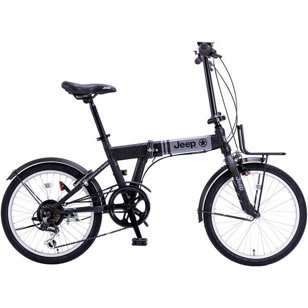 新品同様！JEEP(ジープ) 折りたたみ自転車◇20インチ◇スタンド付◇6段変速 折りたたみ自転車 JE-206G BLACK [外装6段 /20インチ] 2025年モデル