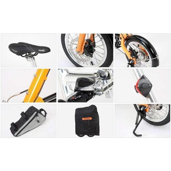 NANOO 折りたたみ自転車 FD-1408黒(送料込) NANOO（ナノー） FD-1408｜14インチ8段変速折りたたみ自転車