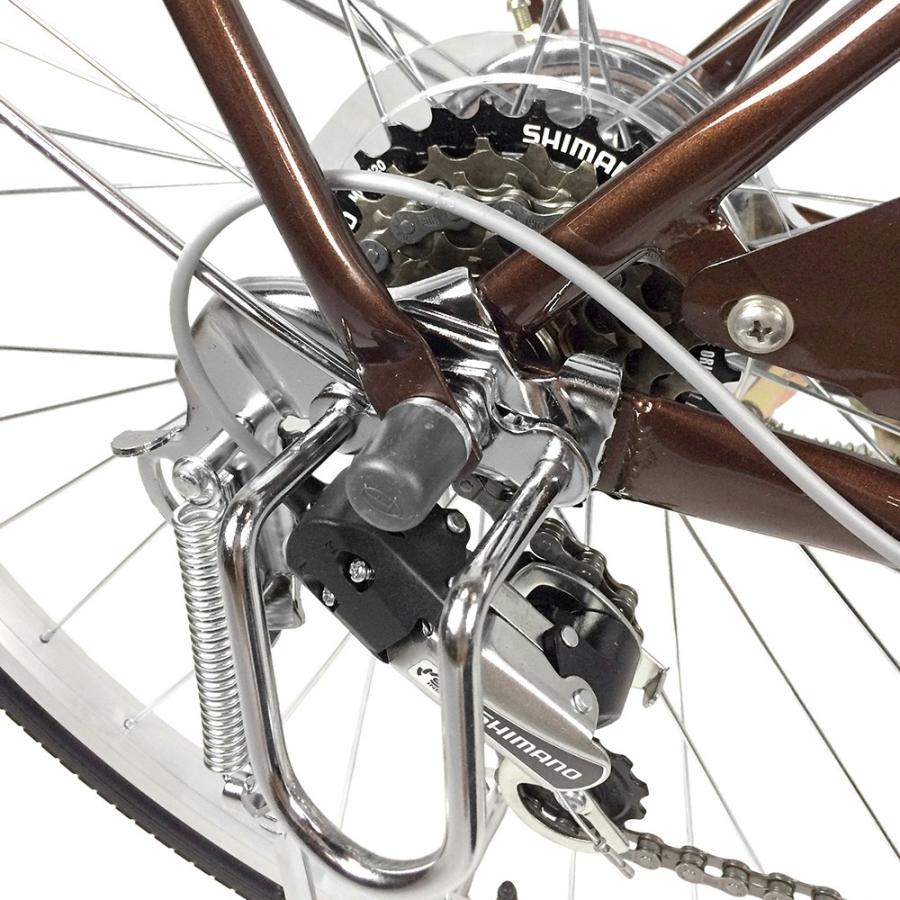 ママチャリ 27インチ 自転車 6段ギア 変速 オートライト シティサイクル Ssフレーム 安い ブラウン 本体 激安 自転車bank 通販 Yahoo ショッピング