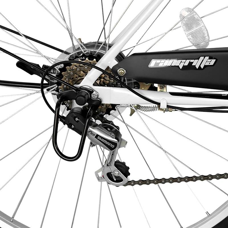 自転車 27インチ ママチャリ 激安 オートライト 6段変速ギア シティサイクル 安い 本体 ホワイト 白 ラングリッター 自転車bank 通販 Yahoo ショッピング