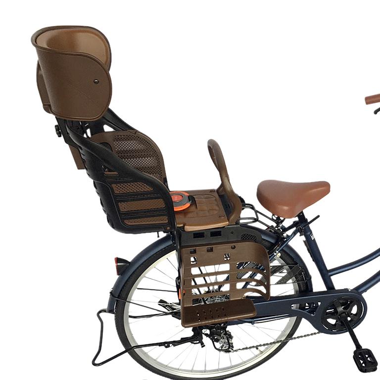 自転車 ママチャリ 26インチ チャイルドシート付 6段変速ギア dixhuit  